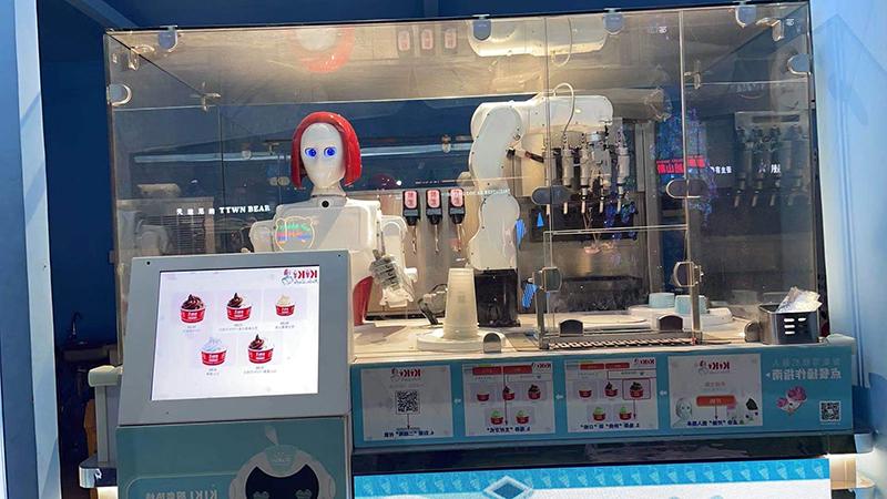 Ice Cream Robot Vending Machine In Shopping Mall